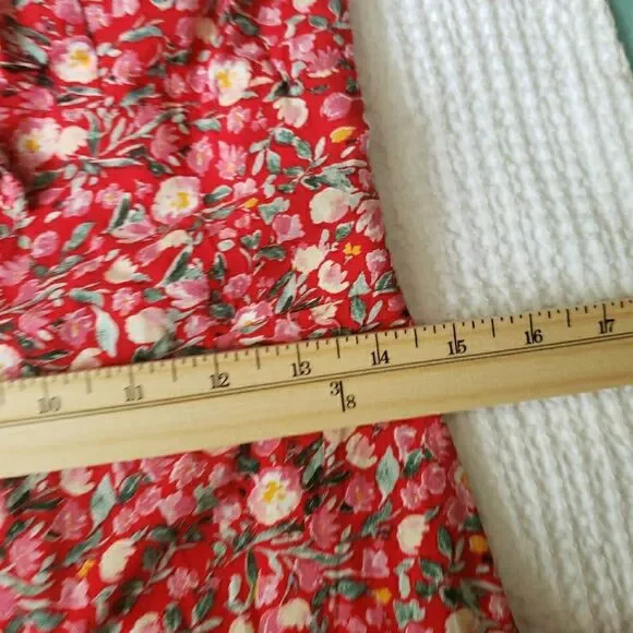 AUW Red Floral Midi Dress - Picture 14 of 14